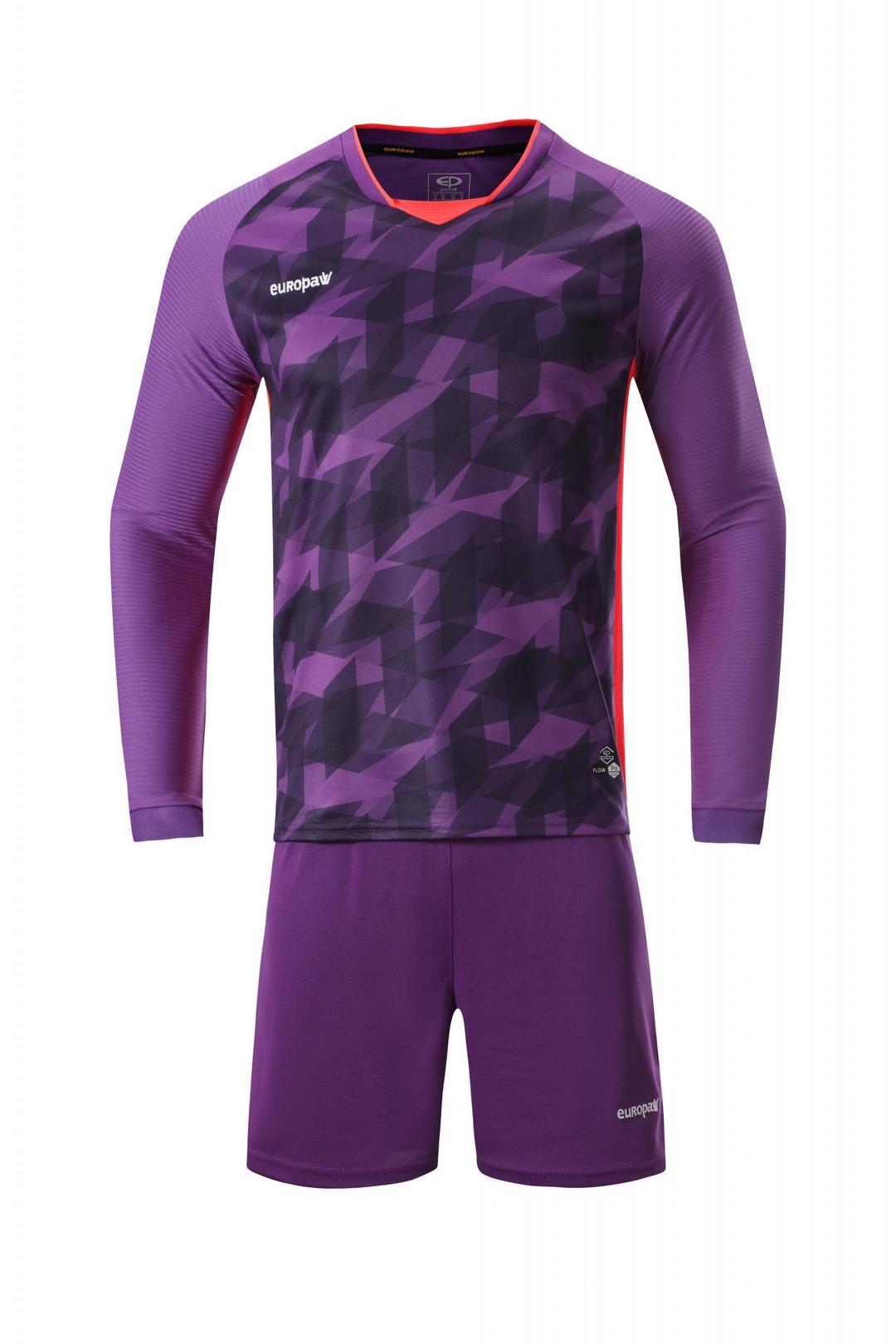 Комплект футбольної форми с длинным рукавом Europaw 027W фиолетово-коралловая - #0