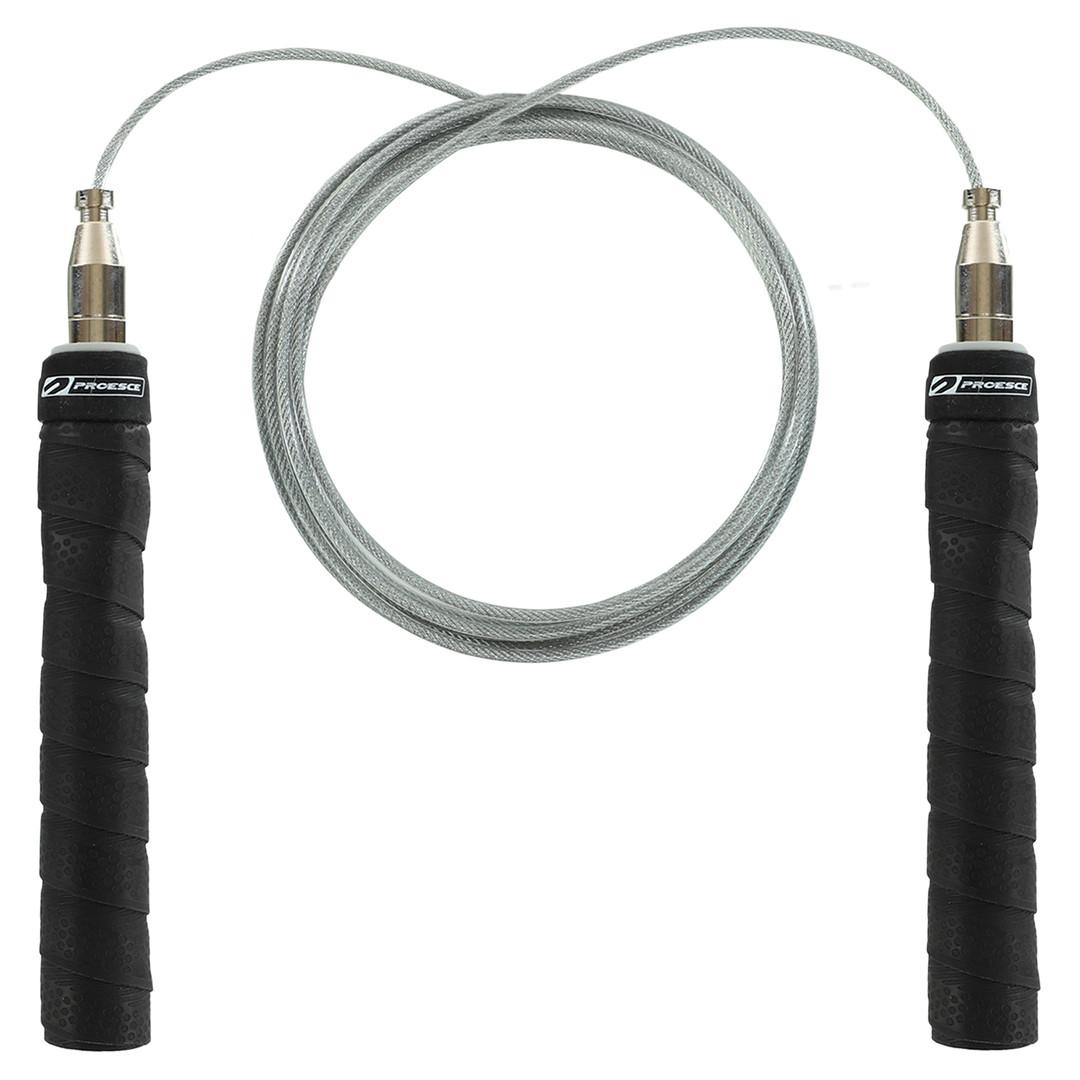 Скакалка скоростная Кроссфит с подшипником и стальным тросом PROESCE FI-1945-BK, Чёрный, Размер (EU) - 1SIZE - #0