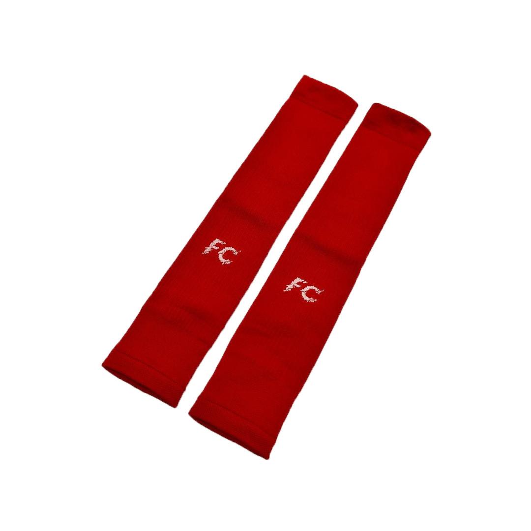 Гетры футбольные "FC" обрезанные (красный) F2024-696, Красный, Размер (EU) - L/XL - #0