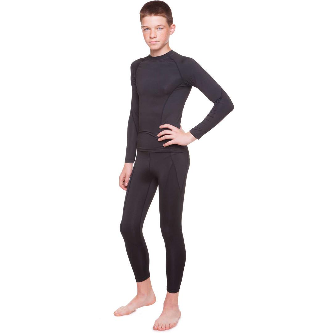 Комплект компрессионный подростковый лонгслив брюки футболка черный LIDONG LD-1001T-LD-1202-BK, Чёрный, Размер (EU) - 122cm - #0