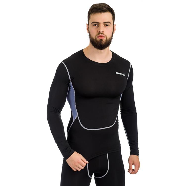 Футболка компрессионная LS Europaw PRO черно-серая Футболка компрессионная LS Europaw PRO черно-серая - #1